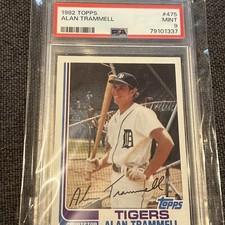 1982 Topps #475 Alan Trammell PSA 9 Mint Detroit Tigers HOF