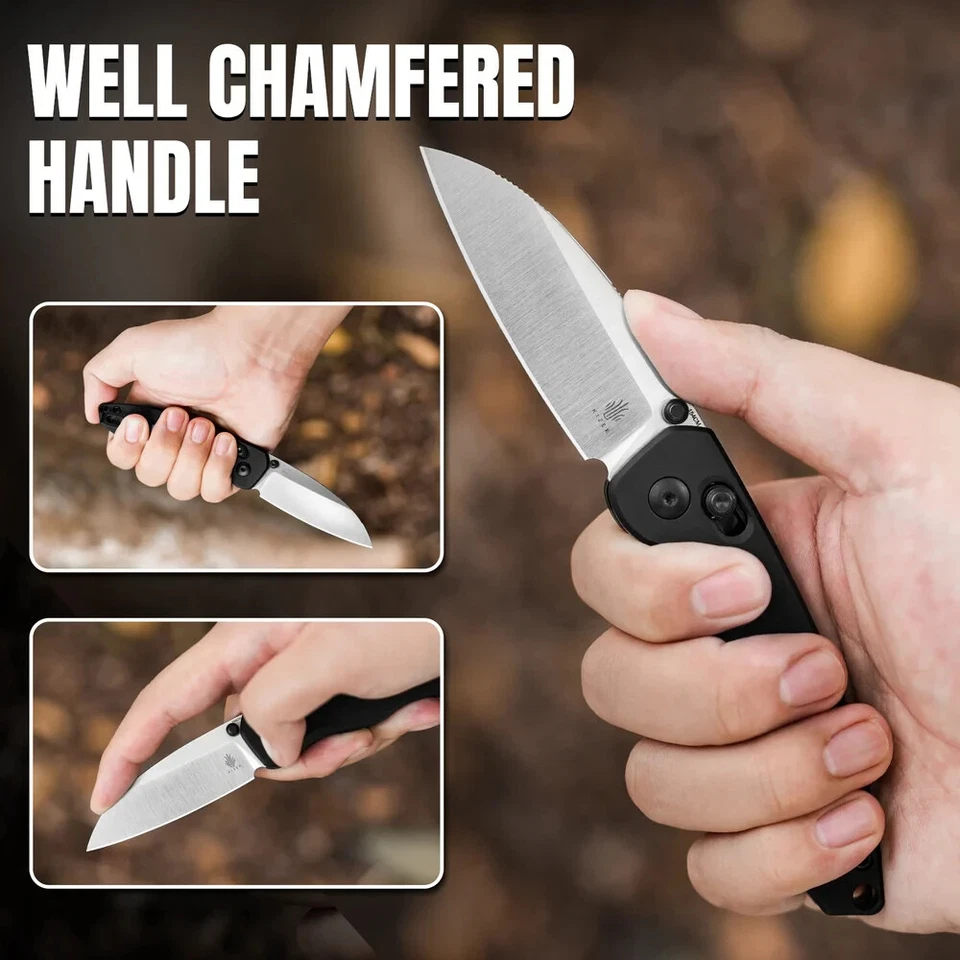 Kizer Cutlery Exist Clutch Lock Black Aluminum 154CM Pocket knife V3681C1