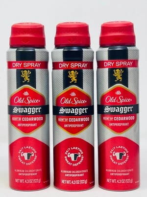 Old Spice Swagger Cedarwood 24/7 lasting Sweat Defense Dry Spray 4.3oz/122g New - Image 1 of 4