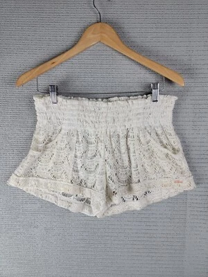 Roxy Pantalones Cortos Encaje Pull-on Talla Grande Informal Semi Transparente Playa Foto 1 de 4