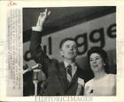 1968 Press Photo Paul Eggers & Wife Acknowledge Ovation At Republican Convention