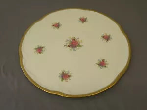 Tortenplatte Porzellan, Königlich-preussisch Tettau, Blumendekor, Goldmalerei - Bild 1 von 5