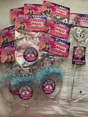 Lote de 10 tiara emplumada con joyas Little Princess con varita extra sellada Foto 1 de 4