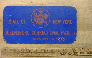 Vintage abgelaufen New York Parkausweis Queensboro Justizvollzugsanstalt #375, fair - Bild 1 von 9