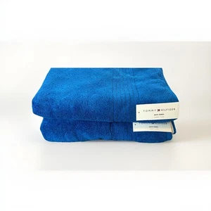(2) Juego de toallas de baño Tommy Hilfiger FIFTH AVE talla 30"x56 algodón liso azul - Imagen 1 de 4