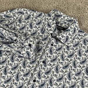 St Croix Shirt Mens XL Blue Paisley Floral Button Contemporary Luxury Retro 55 - Picture 1 of 8