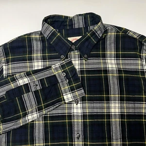 Camisa Brooks Brothers roja polar azul franela a cuadros abotonada talla grande  - Imagen 1 de 4