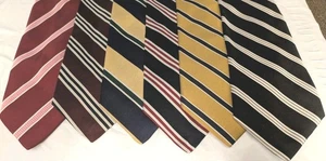 Lotto di 6 cravatte a righe - Brooks Brothers / Robert Talbott / cravatta rosa 100% seta - Foto 1 di 21