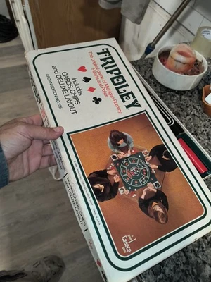 Vintage Tripoley Game 1969 Deluxe Layout Crown Edition No. 225 Cadaco For Parts - Image 1 of 4