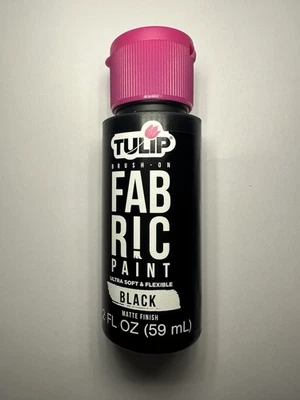 Tulip Fabric Paint BLACK Matte Finish Brush-On 2 oz Soft & Flexible - Image 1 of 4