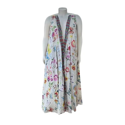 Johnny Was Size XL Unlined Silk Wrap Dress Boho Maxi Edith Floral Topper Duster - Image 1 of 4