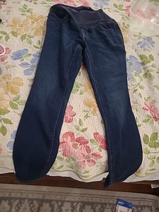 Old Navy Skinny Straight Maternity Jeans Size 4 Dark Wash Full Panel - Picture 1 of 4