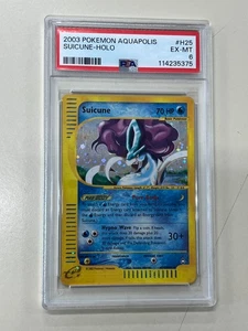 PSA 6 2003 POKEMON AQUAPOLIS SUICUNE HOLO PSA6 H25/H32 - Picture 1 of 7