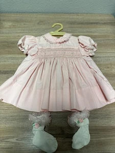 Vintage Baby Togs Elegant Baby Dress Size 18 Months Embroidered Laced  - Foto 1 di 9