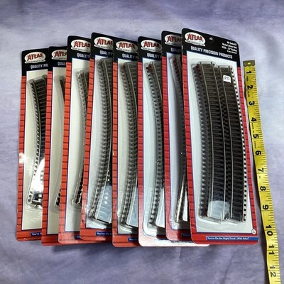 Lot Of 8 Atlas HO Scale 83 22" Radius Curve Track - 6 Piece Nickel Silver #535 - Image 1 of 4