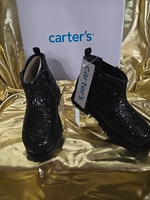 BOTAS CARTER'S NIÑAS PEQUEÑAS TALLA 8 NEGRAS BRILLANTES BESY SUPER LINDAS Foto 1 de 4
