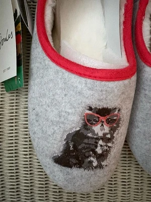 🌟Joules Women’s Slippers Luxe Slippets Grey Cat, Size M5-6, New🌟 - Image 1 of 4