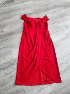 Vestido de noche Xscape para mujer con hombros descubiertos funda de cóctel rojo talla 22W - Imagen 1 de 14