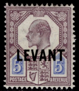 BRITISH LEVANT EDVII SG L8, 5d dull purple & ultramarine, M MINT. Cat £17. - Picture 1 of 1