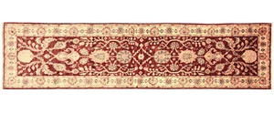 Alfombra Afghan Chobi Ziegler anudada a mano 80x300 corredor beige oriental - Imagen 1 de 6