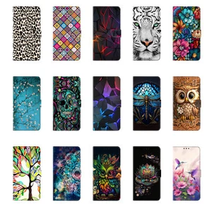 Printed Leather Case For iPhone Air 15 16 17 ProMax Plus Wallet Flip Stand Cover - Picture 1 of 27