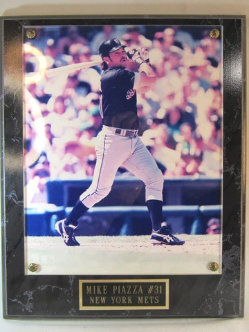 Mike Piazza Baseball  Plaque Engraved NY Mets 8 x 10 Photo on 10 1/2 x 13 Cover