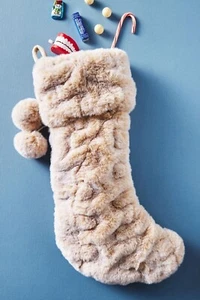 Anthropologie Stocking VERA Faux Fur Plush Christmas Holiday SUPER Soft NWT - Picture 1 of 3