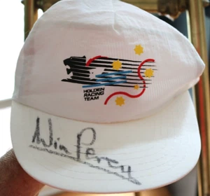Autographed Win Percy Holden Racing Team Hat White Cloth Adjustable Snap Back - Picture 1 of 2