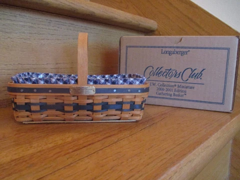 Longaberger JW Miniature Gathering Basket Set C Club boxed *shipping included!* Cover