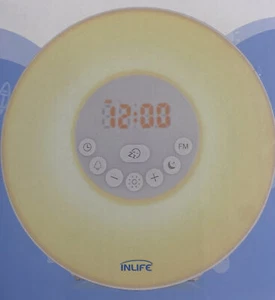 INLIFE Wake Up Light Alarm Clock with 6 Changing Colors Night Lite & FM Radio - Picture 1 of 7