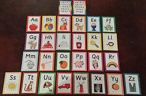 A- Z Alphabet Flash Cards  lower case + capitals - Picture + Phonics sounds