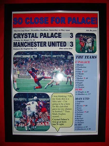 Crystal Palace 3 Manchester United 3 - 1990 FA Cup final - framed print - Foto 1 di 2