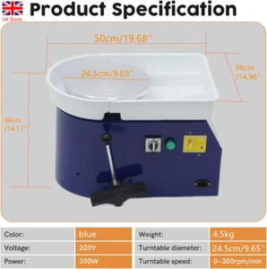 New Electric Ceramic Making Machine DIY Pottery Wheel Potter Clay Mould Craft UK - Picture 1 of 11
