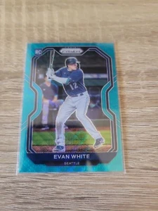 2021 Panini Prizm Evan White Aqua Wave Prizm RC #89 - Bild 1 von 2