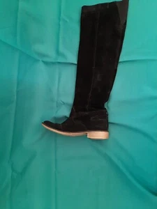 Boutique 9 Over the Knee Boots Black Suede Leather Sz 6 PreLoved Good Condition - Picture 1 of 5