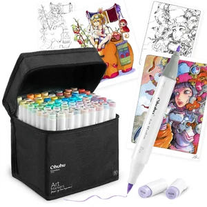 Ohuhu Brush/Fine Type 80 Colors Pastel Marker Pen Honolulu B Series NEW - Picture 1 of 18