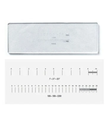 Micrometer Calibration Slide Microscope Stage Reticle Ruler 1Div.=1mm 0.1mm 0.02 - Image 1 of 4