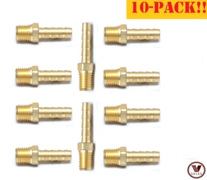 10-PACK! NEW!! 5/16"X1/4" Brass MALE NPT Barb Hose Straight Fitting 125-5B - Picture 1 of 4