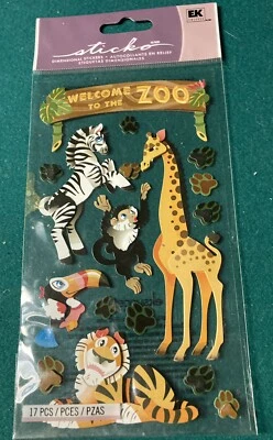 Welcome To The Zoo Dimensional Scrapbooking Stickers 17 Total Stickers Brand New - Image 1 of 4