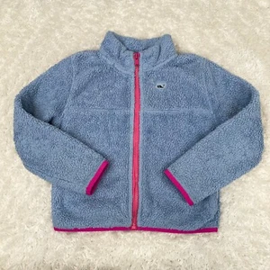 Vineyard Vines S Small Girl's 7-8 Blue Fleece Full Zip Jacket preppy - Picture 1 of 13