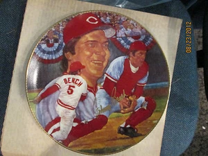 Targa autografa firmata Johnny Bench Cincinnati Reds Gartlan limitata - Foto 1 di 2