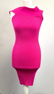 Ted Baker Cold shoulder Rib Bodycon Dress pink size 1 NEW with tags stretch H1 - Picture 1 of 11