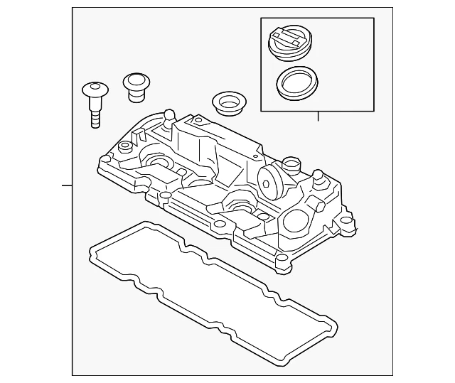 Cubierta de válvula original Audi 03L-103-469-AD Foto 1 de 2