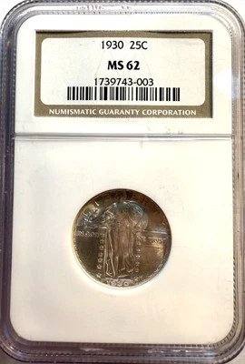 1930-P Standing Liberty Quarter 25C - NGC MS62 - (2013) - Image 1 of 4