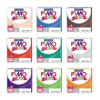 FIMO KIDS MODELLIERMASSE - 42g - FARBEN - GLITTER AUSWAHL - STAEDTLER # NEU OVP