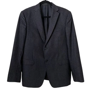 Z Zegna Blazer Mens EU 50 US 40R Blue Gray Wool Check Sport Coat Jacket Preppy - Picture 1 of 11