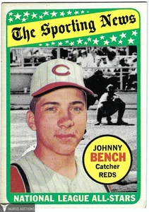 1969 Topps #430 Cincinnati Reds HOF Johnny Bench All-Star Baseball Card NM - Picture 1 of 2