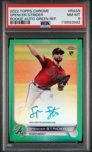 2022 Topps Chrome Rookie Auto Spencer Strider #RASS PSA 8 Green /99 Rookie RC - Picture 1 of 2