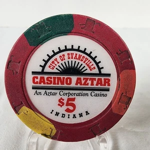 Casino Aztar Evansville Indiana $5 Poker Spielchip - Riverboat  - Bild 1 von 2