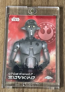 2025 Topps Chrome Star Wars #AV-148 Professor Huyang Red Refractor Aurebesh 1/5 - Picture 1 of 3